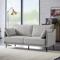 SASHA industrial 2-seater sofa in light gray fabric