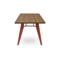Mesa de jantar extensível MELOE de 140/180 cm com pés de metal em terracota e tampo com acabamento em nogueira. - 8