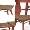 Mesa de jantar extensível MELOE de 140/180 cm com pés de metal em terracota e tampo com acabamento em nogueira. - 6