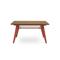 Mesa de jantar extensível MELOE de 140/180 cm com pés de metal em terracota e tampo com acabamento em nogueira. - 1