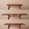 Mesa de jantar extensível MELOE de 140/180 cm com pés de metal em terracota e tampo com acabamento em nogueira. - 5