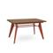 Mesa de jantar extensível MELOE de 140/180 cm com pés de metal em terracota e tampo com acabamento em nogueira. - 7