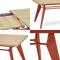 Mesa de jantar extensível MELOE de 140/180 cm com pés de metal em terracota e tampo com acabamento em carvalho. - 6
