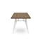Mesa de jantar extensível MELOE de 140/180 cm com pés de metal bege e tampo com acabamento em nogueira. - 8