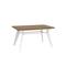 Mesa de jantar extensível MELOE de 140/180 cm com pés de metal bege e tampo com acabamento em nogueira. - 7