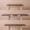 Mesa de jantar extensível MELOE de 140/180 cm com pés de metal bege e tampo com acabamento em nogueira. - 5