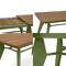 Mesa de jantar extensível MELOE de 140/180 cm com pés de metal cáqui e tampo com acabamento em nogueira. - 6
