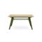 Mesa de jantar extensível MELOE, 140/180 cm, com pés de metal cor cáqui e tampo com acabamento em carvalho. - 1