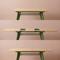 Mesa de jantar extensível MELOE, 140/180 cm, com pés de metal cor cáqui e tampo com acabamento em carvalho. - 5