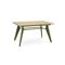 Mesa de jantar extensível MELOE, 140/180 cm, com pés de metal cor cáqui e tampo com acabamento em carvalho. - 7
