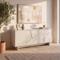 FLORA beige dressoir van 160 cm met 4 deuren en melamine afwerking