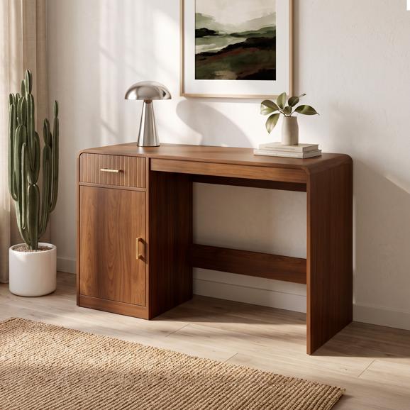 Stôl 120 cm, 1 dvere, 1 zásuvka, orechová povrchová úprava MALO