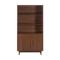 MALO 180cm bookcase, 2 doors, walnut finish - 1