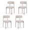 Lot de 4 chaises rembourrées tissu chenille beige et pieds métal beige GABY - 1
