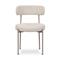 Lot de 4 chaises rembourrées tissu chenille beige et pieds métal beige GABY - 2