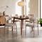 Lot de 4 chaises rembourrées tissu chenille beige et pieds métal beige GABY