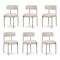 Lot de 6 chaises rembourrées tissu chenille beige et pieds métal beige GABY - 1