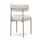 Lot de 8 chaises rembourrées tissu chenille beige et pieds métal beige GABY - 5