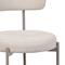 Lot de 8 chaises rembourrées tissu chenille beige et pieds métal beige GABY - 7
