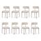 Lot de 8 chaises rembourrées tissu chenille beige et pieds métal beige GABY - 1