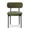 Lot de 4 chaises rembourrées velours côtelé kaki et pieds métal noir IRIS - 2