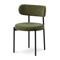 Lot de 8 chaises rembourrées velours côtelé kaki et pieds métal noir IRIS - 3