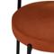 Set van 8 IRIS stoelen met terracotta corduroy bekleding en zwarte metalen poten. - 6