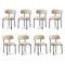 Lot de 8 chaises rembourrées velours côtelé beige et pieds métal noir IRIS - 1