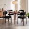 Lot de 4 chaises rembourrées velours côtelé noir et pieds métal noir IRIS