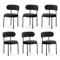 Lot de 6 chaises rembourrées velours côtelé noir et pieds métal noir IRIS - 1