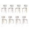 Lot de 8 chaises style scandinave tissu chenille beige pieds métal effet chêne MIA - 1