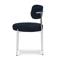 Lot de 4 chaises rembourrées bouclette bleu nuit et pieds chromés NOVA - 4
