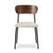 Lot de 4 chaises scandinaves velours côtelé beige et placage frêne pieds métal noir OLIVIA - 2