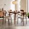 Lot de 4 chaises scandinaves velours côtelé beige et placage frêne pieds métal noir OLIVIA
