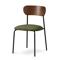 Lot de 8 chaises scandinaves velours côtelé kaki et placage frêne pieds métal noir OLIVIA - 3