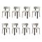 Lot de 8 chaises style japandi tissu chenille beige pieds métal effet noyer ZOE - 1