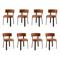 Lot de 8 chaises style japandi tissu chenille terracotta pieds métal effet noyer ZOE - 1