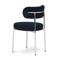 Ensemble table extensible MELOE 140-180cm noyer pieds terracotta et 4 chaises NOVA tissu bouclettes bleu nuit - 11