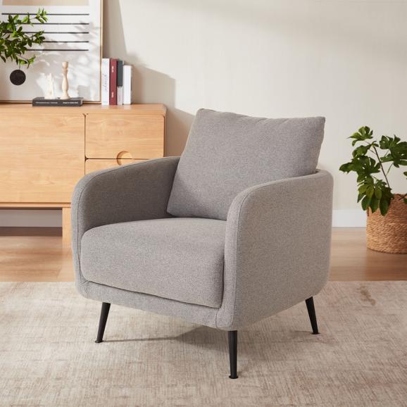 Fauteuil design EMMA tissu gris clair