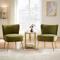 Set of 2 JUDITH cocktail armchairs in olive green velvet