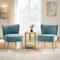Set of 2 JUDITH cocktail armchairs in blue-grey velvet