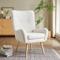Modern Scandinavian armchair GAÏA white bouclette fabric