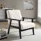 ERIK vintage wooden armchair beige fabric