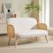 ROSI 2-seater bohemian sofa in cane and beige linen