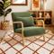 MARIE vintage Scandinavian armchair in khaki corduroy and wood