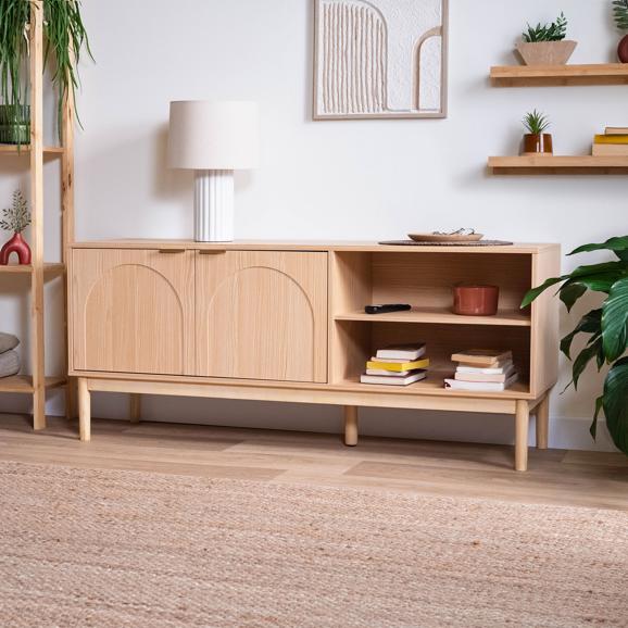 TV-møbel 140cm 2 døre, Egefinish NOLAN