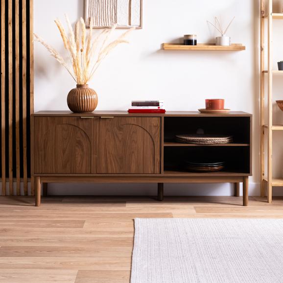 NOLAN skandináv TV-állvány diófa színben, 140 cm