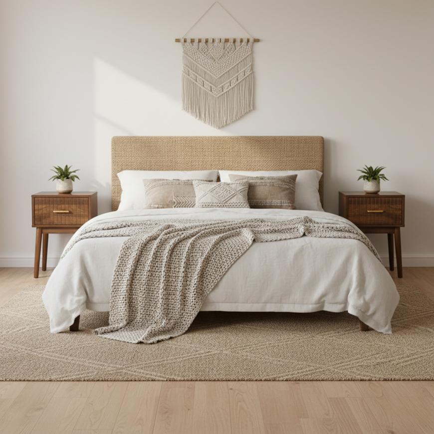 Lot de 2 tables de chevet noyer MILO rétro