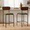 Sada 2 barových židlí OLIVIA Scandinavian v khaki manšestrové barvě