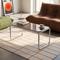 Couchtisch Retro 90cm Sicherheitsglas Braun und Chromgestell AMAYA